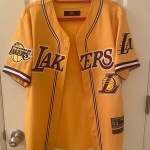 Los Angeles Lakers Pro Standard gold Baseball jersey